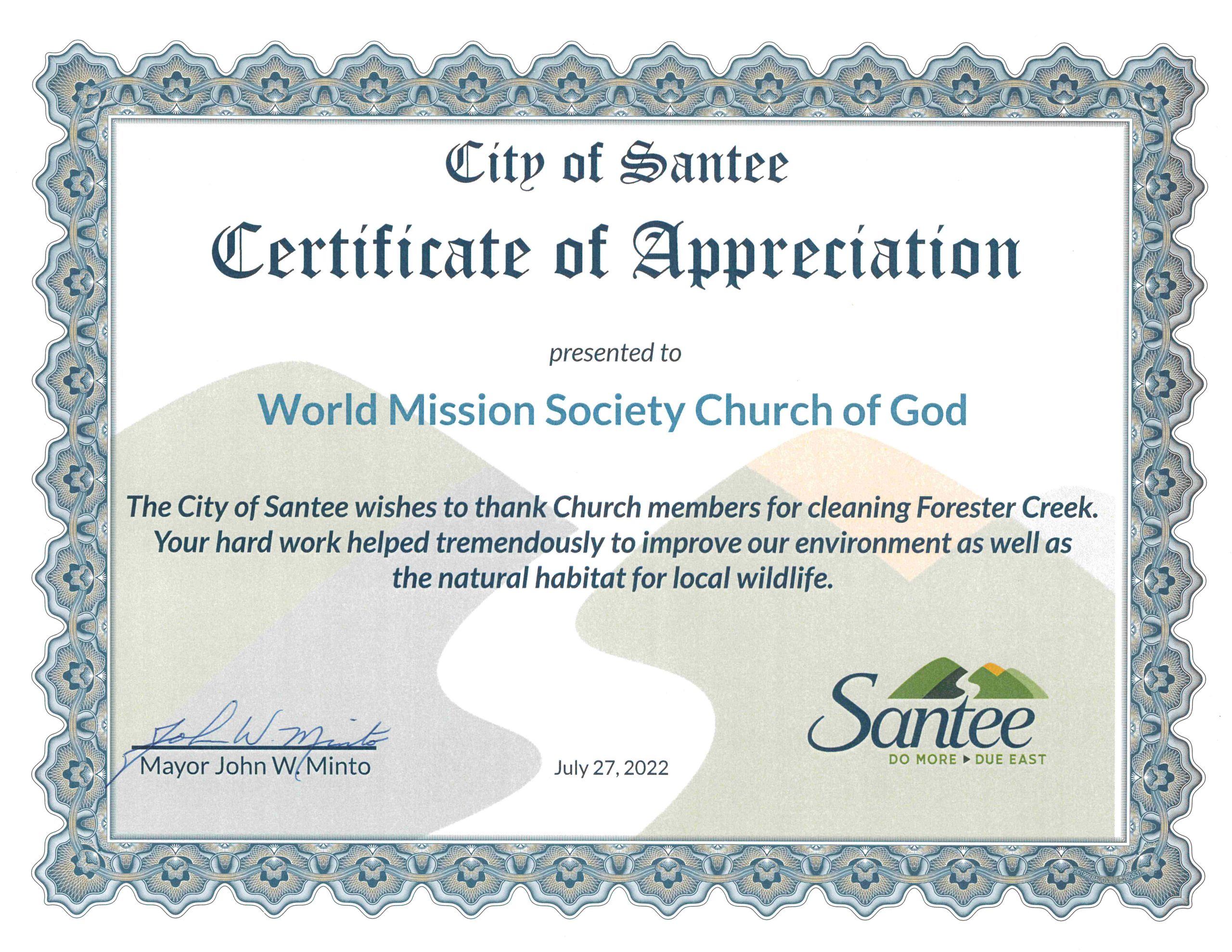 Read more about the article Certificate of Recognition